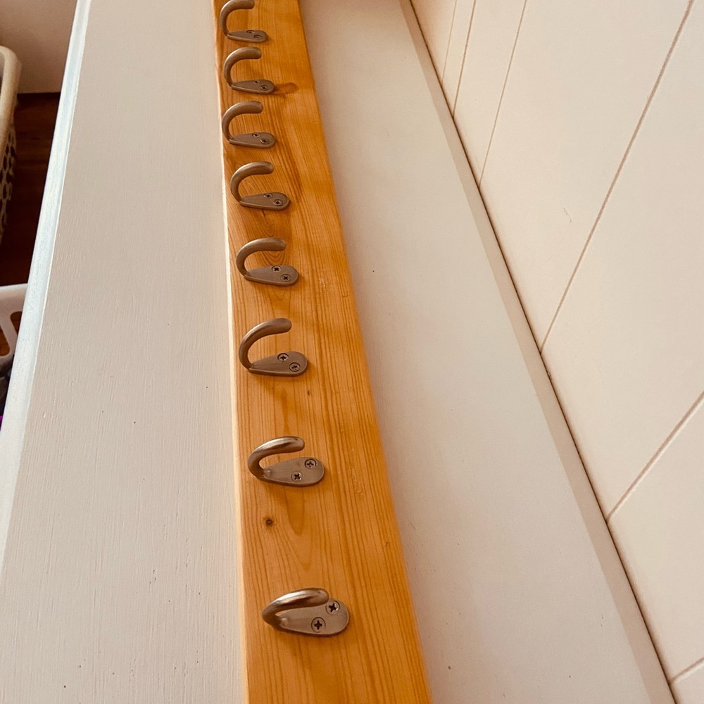 9 Peg Wood Wall Hanger - 30”